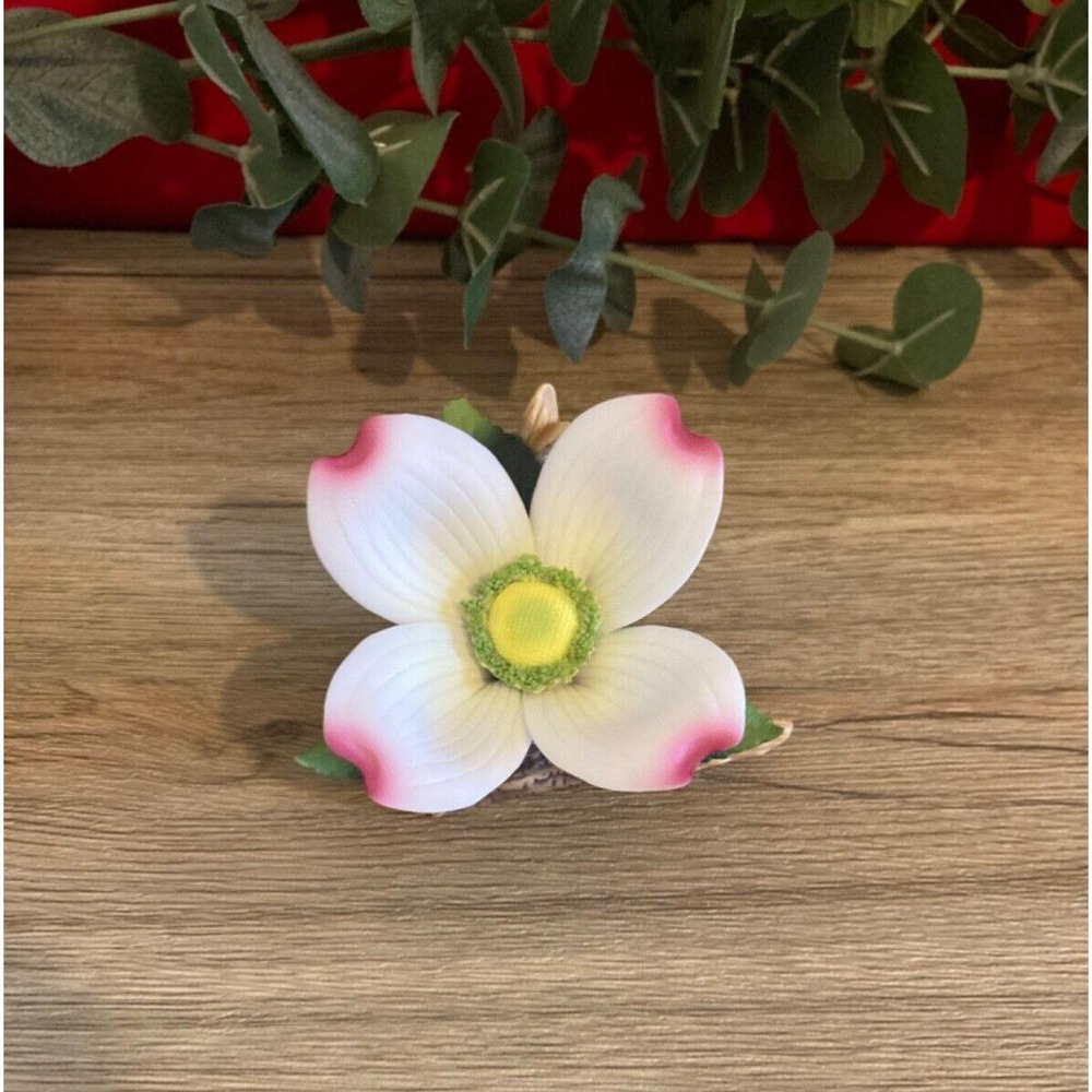 Vtg DOGWOOD BLOSSOM Figurine Andrea by Sadek  Pink White #19847